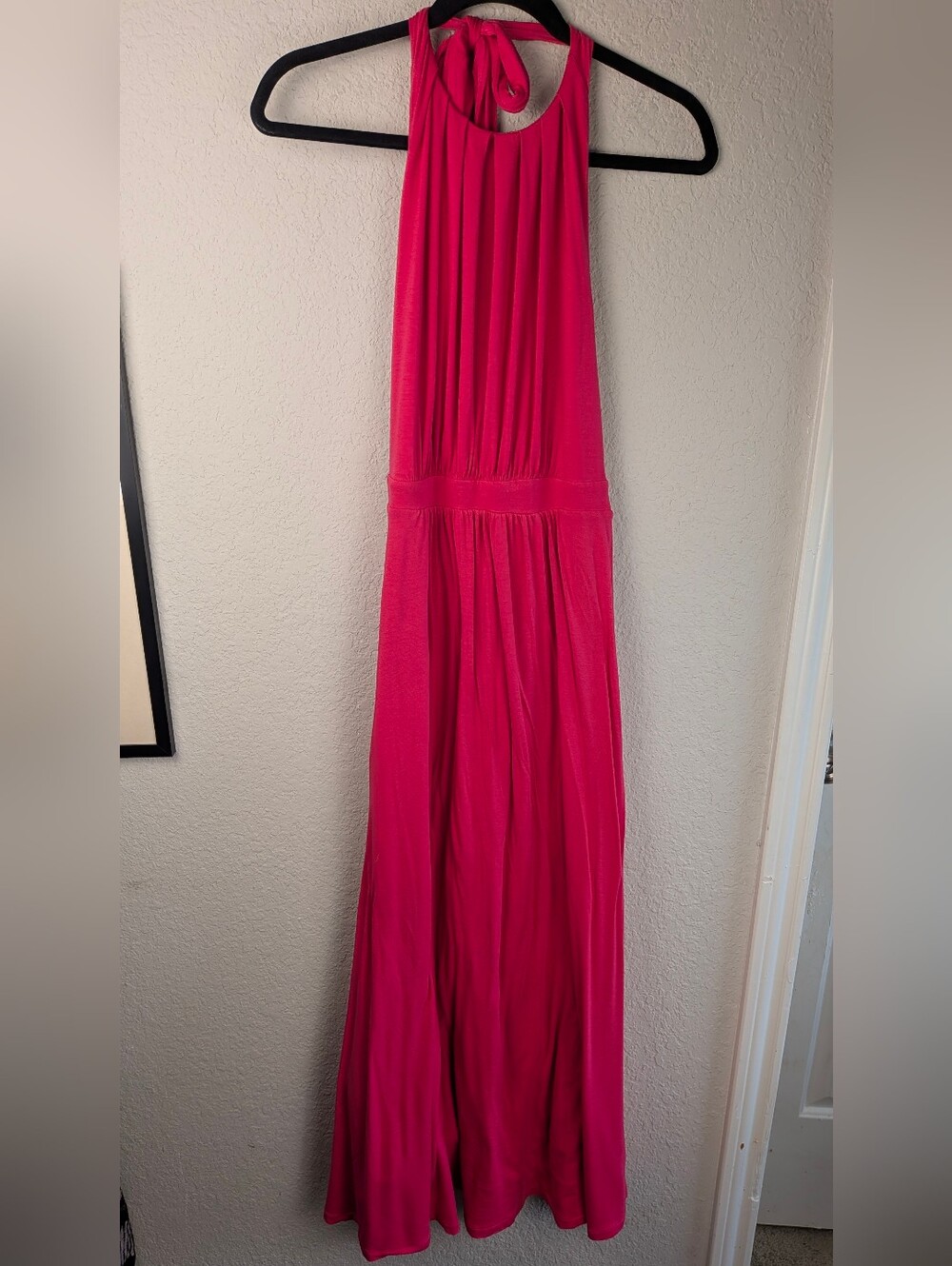 Boden Knit Halter Maxi Dress Size 6R Barbie Pink Lined Good Condition Read